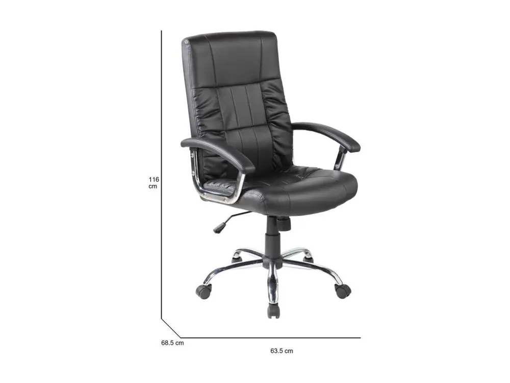 Support réglable pour Chaise de bureau Melton, Chaise de direction avec accoudoirs, Chaise de bureau ergonomique, 69x64h10...