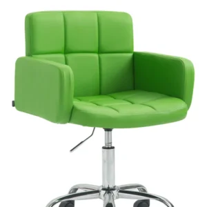 Support réglable pour Chaise de bureau à roulettes avec dossier et accoudoirs en synthétique vert FAL10155