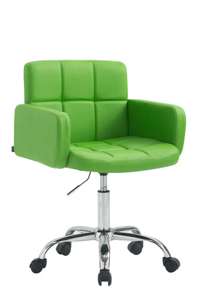 Support réglable pour Chaise de bureau à roulettes avec dossier et accoudoirs en synthétique vert FAL10155