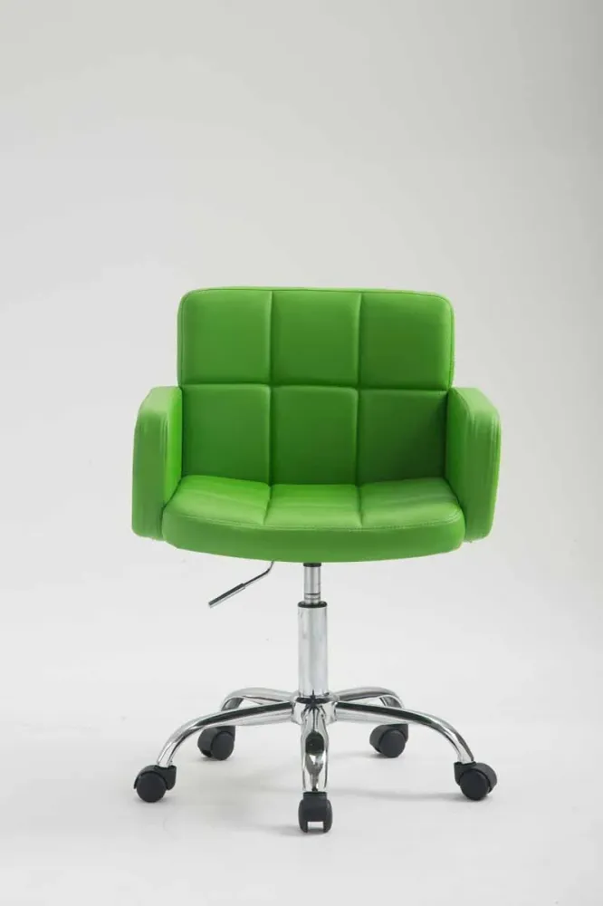 Support réglable pour Chaise de bureau à roulettes avec dossier et accoudoirs en synthétique vert FAL10155