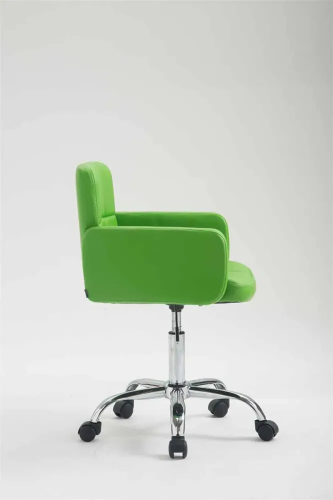 Support réglable pour Chaise de bureau à roulettes avec dossier et accoudoirs en synthétique vert FAL10155
