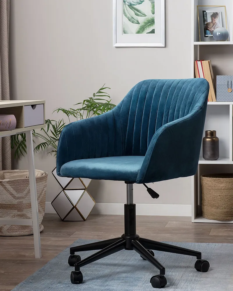 Support réglable pour Chaise de bureau Velours Bleu marine VENICE