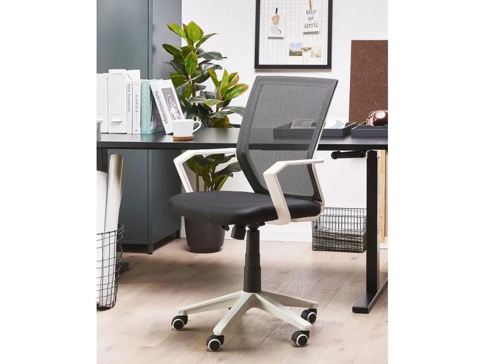 Système de suspension Chaise de bureau noire réglable en hauteur RELIEF