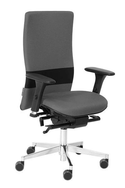 Système de suspension Chaise de bureau pivotante nexxtoffice Vita-Q avec accoudoirs 3D base en aluminium roulettes souples...
