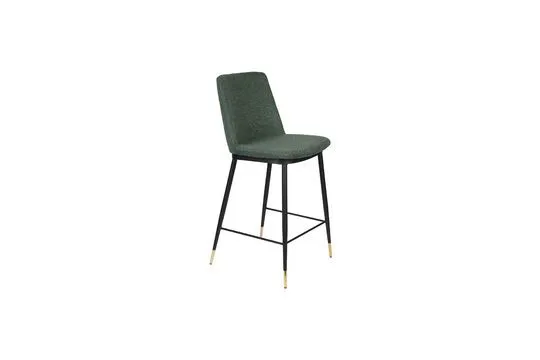 Système de suspension Chaise de comptoir en tissu vert ténébreux Lionel White Label - 95cm
