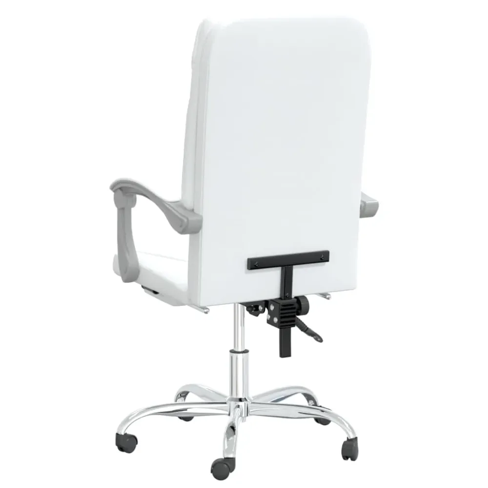 Système de suspension Chaise fauteuil siège pivotante de inclinable de bureau informatique étude similicuir blanc 02_0024230