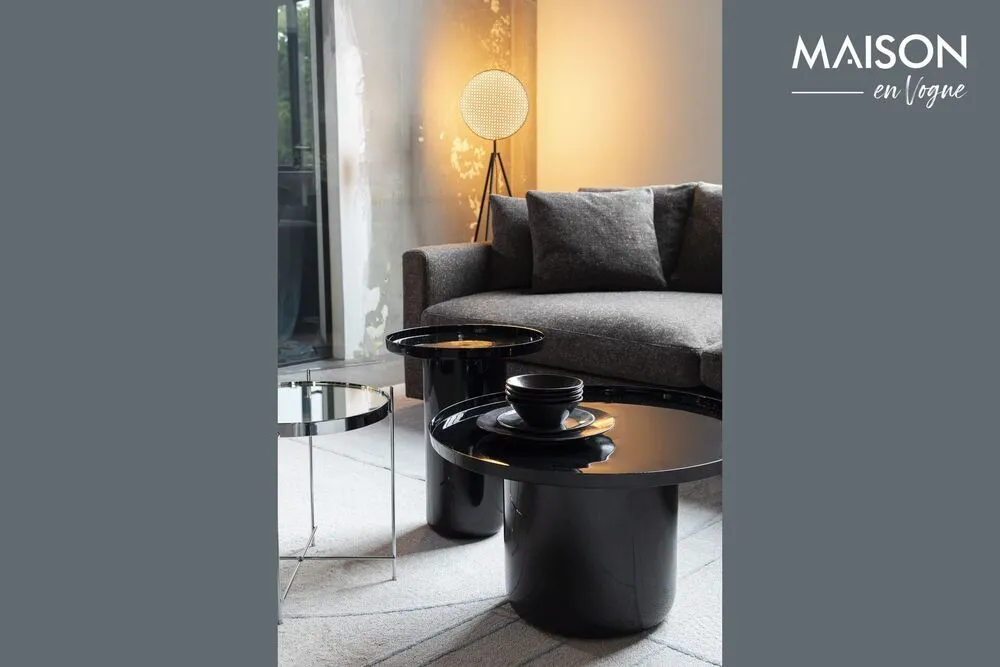 Table d'appoint en aluminium noir Shiny Bomb Zuiver - 52cm