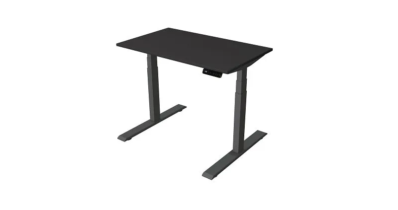 Table compacte Kerkmann L 1000 x P 600 mm réglable en hauteur électriquement de 630 à 1270 mm anthracite/anthracite 101792...
