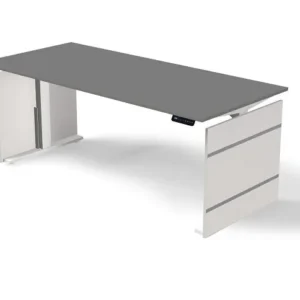 Table debout/assise Kerkmann L 1800 x P 800 mm réglable en hauteur électriquement de 720 à 1200 mm forme 4 couleur : graph...