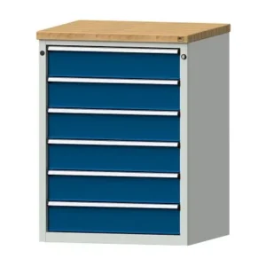 Armoire à tiroirs pour établis ANKE exemple 3002 V 765 x 700 x 1020 mm RAL 7035/5010 BMP 40 mm 611.003 se procurer à bas prix