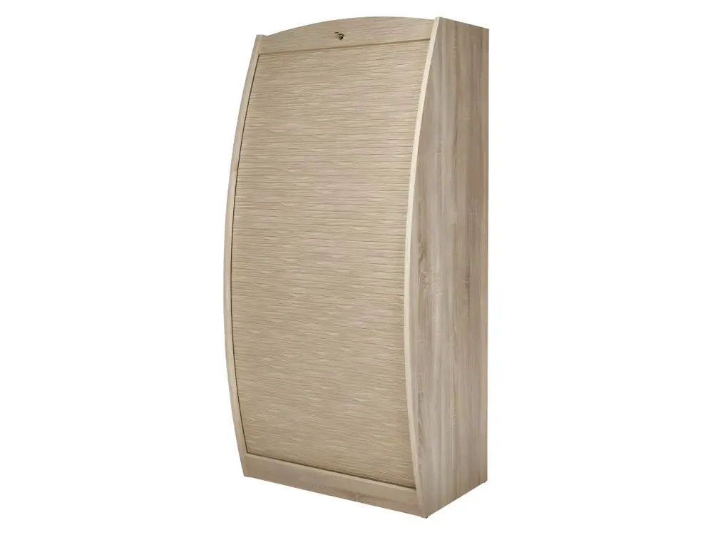 Bureau avec rangement Armoire Informatique Galbée 80 cm Chêne