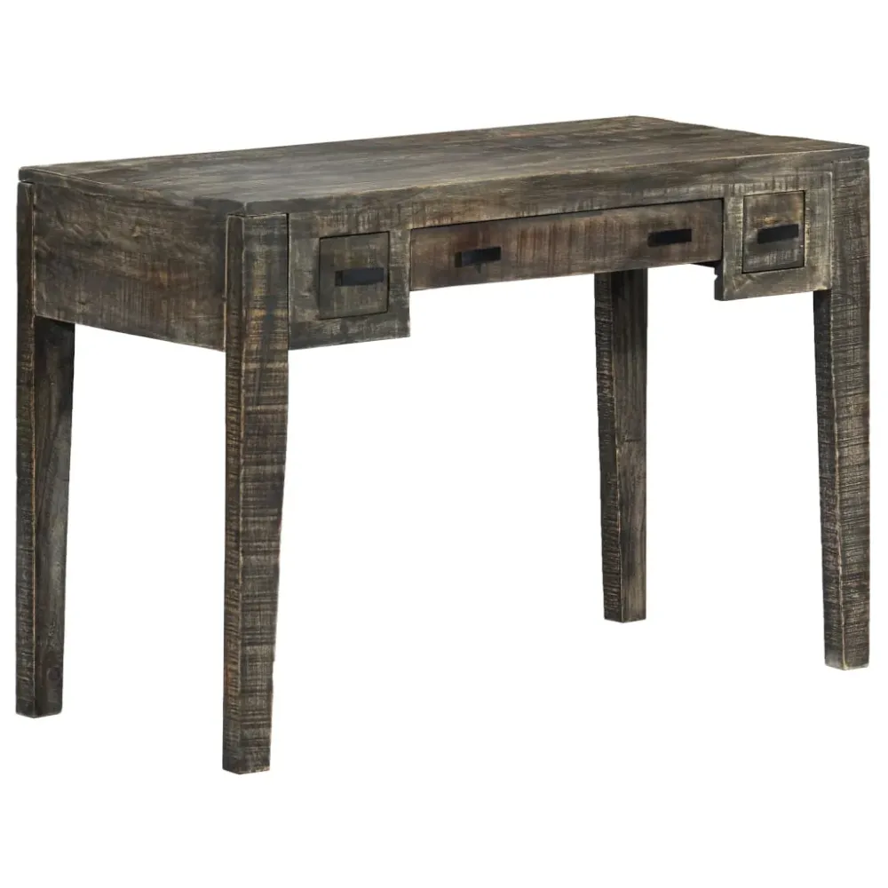 Bureau avec rangement Bureau table poste de travail meuble d'ordinateur informatique étude 110 x 50 x 75 cm bois de mangui...