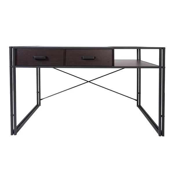 Bureau à caisson Bureau Mendler HWC-H91 bureau d'ordinateur de bureau industriel 76x120x70cm brun obscur 74456+74...