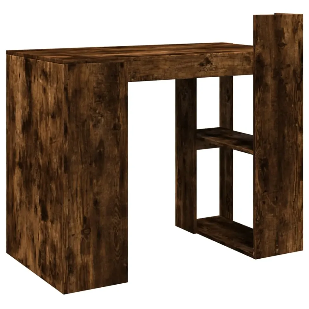Bureau à caisson Bureau table poste de travail meuble d'ordinateur informatique étude chêne fumé 103,5 x 56,5 x 94 cm bois...