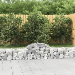 Bureau à caisson Paniers à gabions arqués 7 pièces 200x30x40/60 cm Fer galvanisé