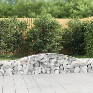 Bureau à caisson Paniers à gabions arqués 9 pièces 400x30x40/60 cm Fer galvanisé