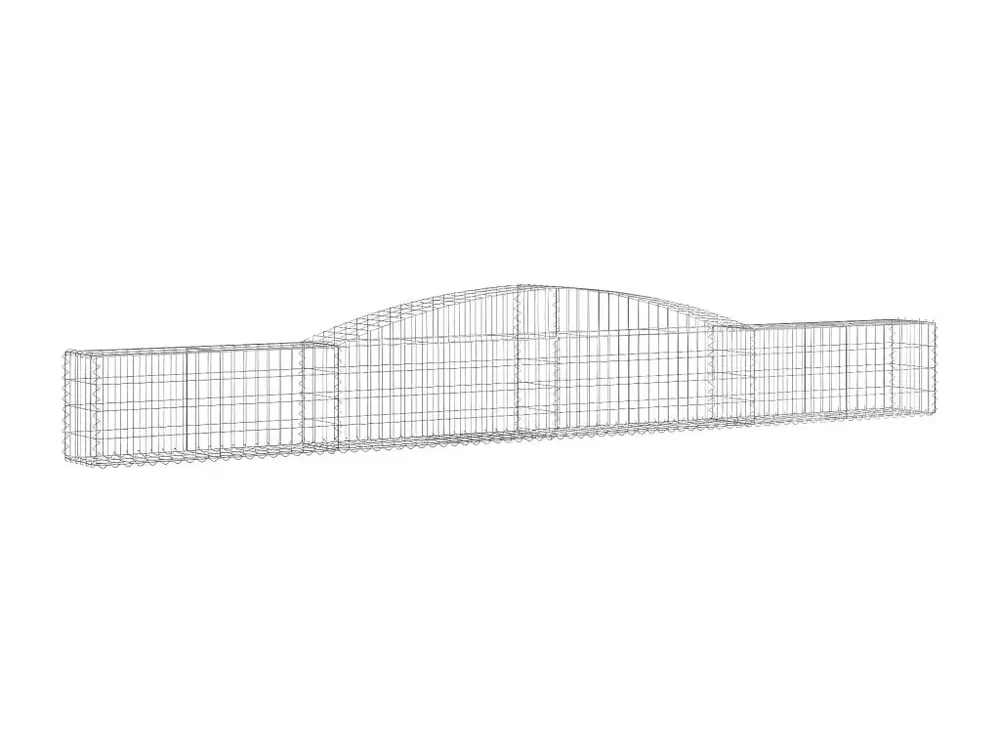 Bureau à caisson Paniers à gabions arqués 9 pièces 400x30x40/60 cm Fer galvanisé
