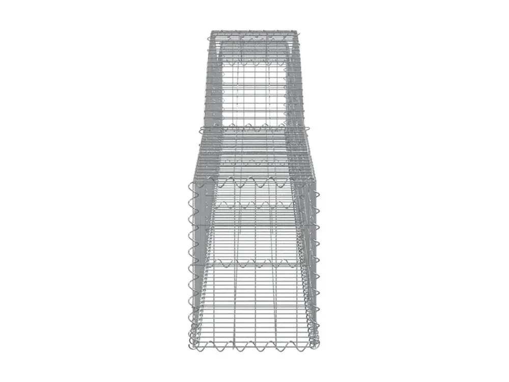 Bureau à caisson Paniers à gabions arqués 9 pièces 400x30x40/60 cm Fer galvanisé