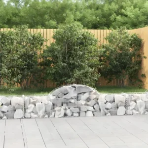 Bureau d'angle Paniers à gabions arqués 5 pièces 200x30x40/60 cm Fer galvanisé