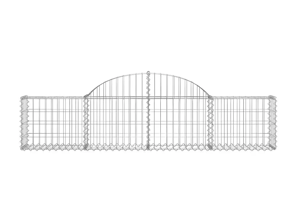 Bureau d'angle Paniers à gabions arqués 5 pièces 200x30x40/60 cm Fer galvanisé