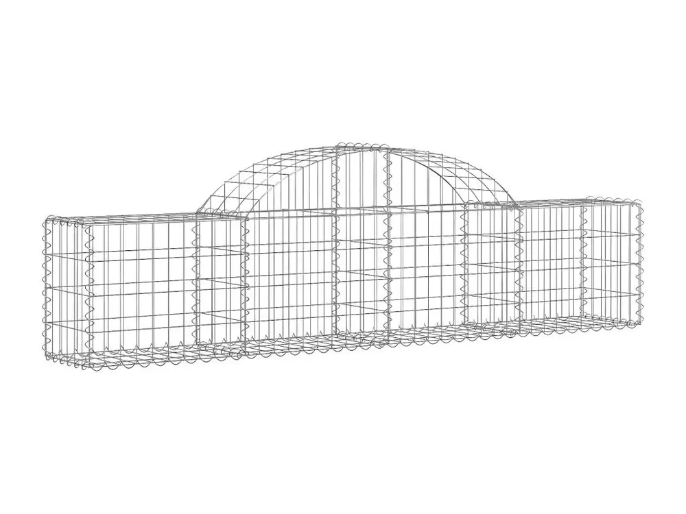 Bureau d'angle Paniers à gabions arqués 5 pièces 200x30x40/60 cm Fer galvanisé