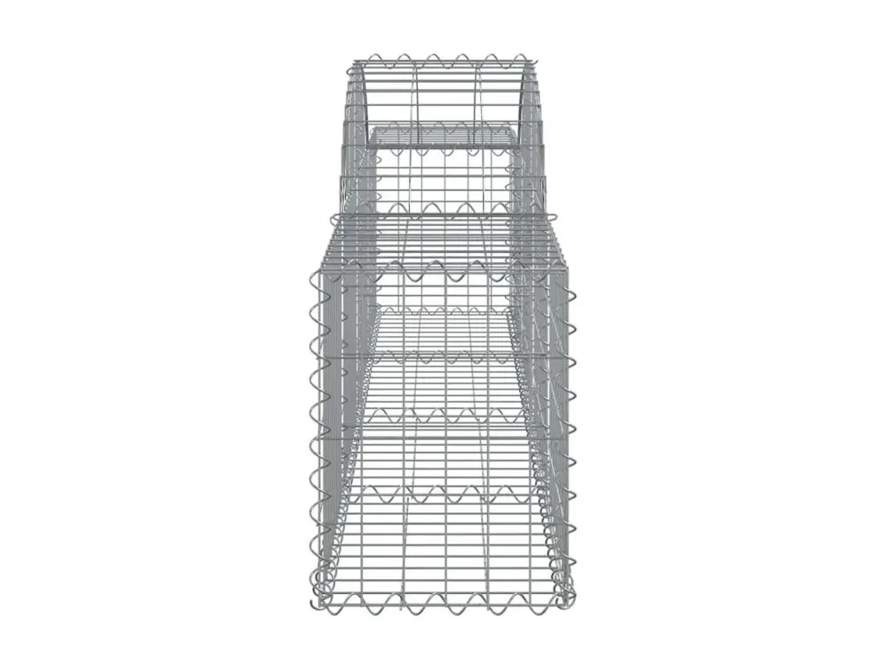 Bureau d'angle Paniers à gabions arqués 5 pièces 200x30x40/60 cm Fer galvanisé