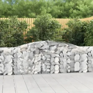 Bureau exécutif Paniers à gabions arqués 20 pièces 400x30x100/120 cm Fer galvanisé