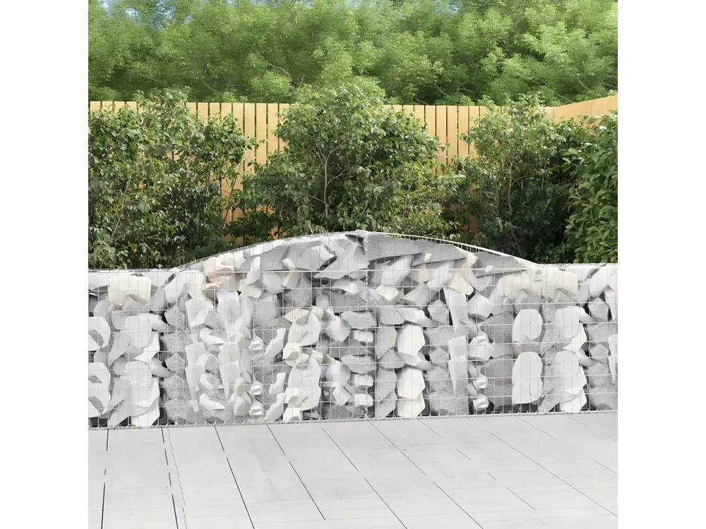 Bureau exécutif Paniers à gabions arqués 20 pièces 400x30x100/120 cm Fer galvanisé