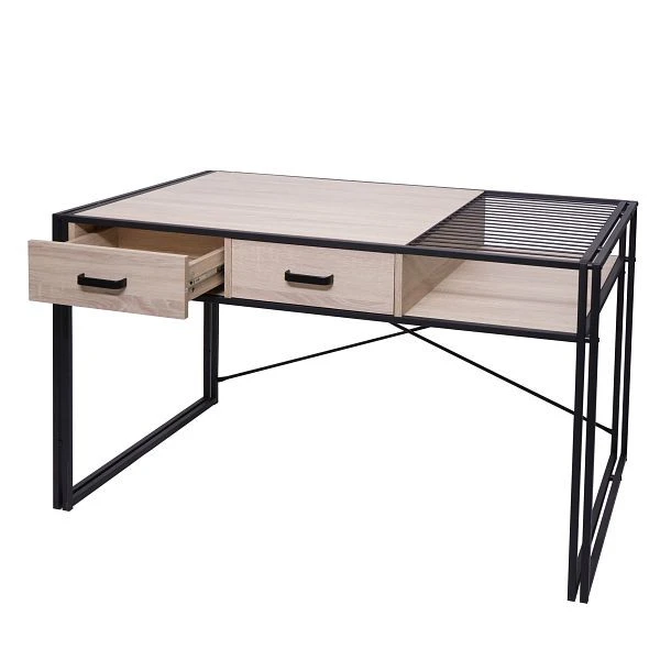 Bureau Mendler HWC-H91 bureau d'ordinateur industriel 76x120x70cm aspect chêne 74454+74455 choisir à bas prix Cou...