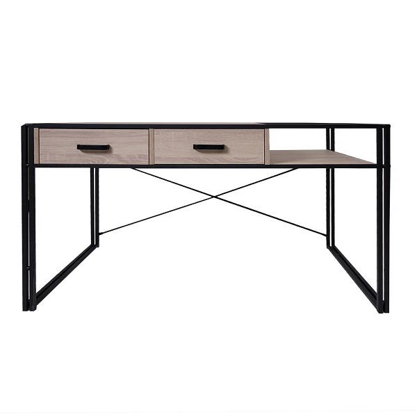 Bureau Mendler HWC-H91 bureau d'ordinateur industriel 76x120x70cm aspect chêne 74454+74455 choisir à bas prix Cou...