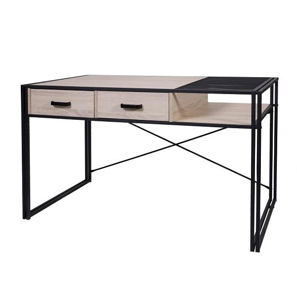 Bureau Mendler HWC-H91 bureau d'ordinateur industriel 76x120x70cm aspect chêne 74454+74455 choisir à bas prix Cou...