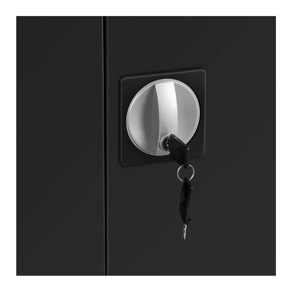 Bureau pour ordinateur Armoire bureau verrouillable 57 x 21 x 110 cm acier noir 14_0006030