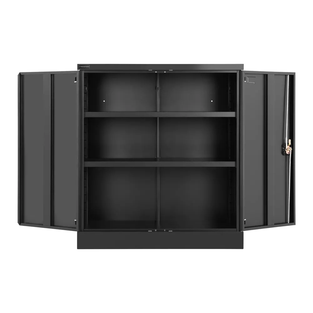 Bureau pour ordinateur Armoire bureau verrouillable 57 x 21 x 110 cm acier noir 14_0006030
