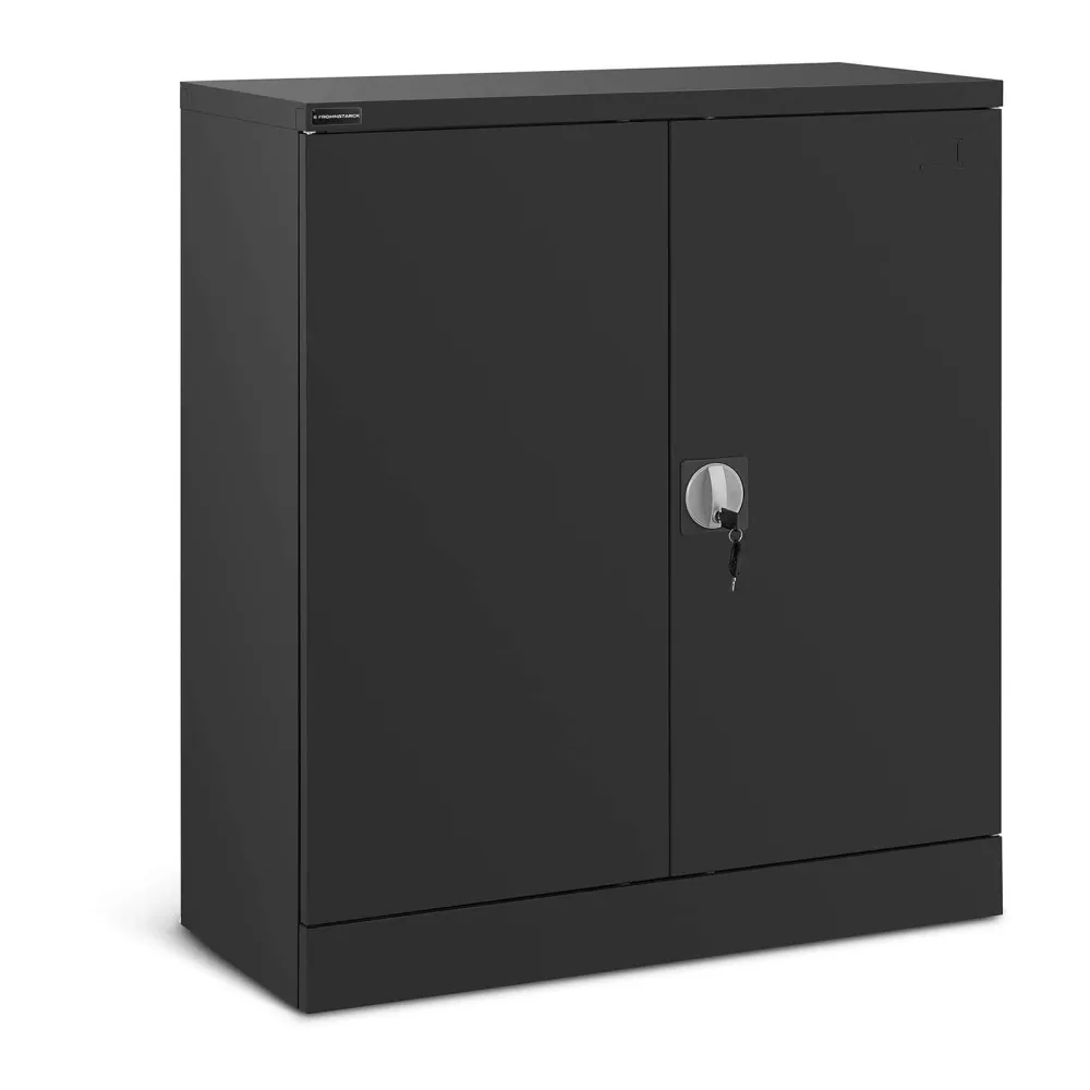 Bureau pour ordinateur Armoire bureau verrouillable 57 x 21 x 110 cm acier noir 14_0006030