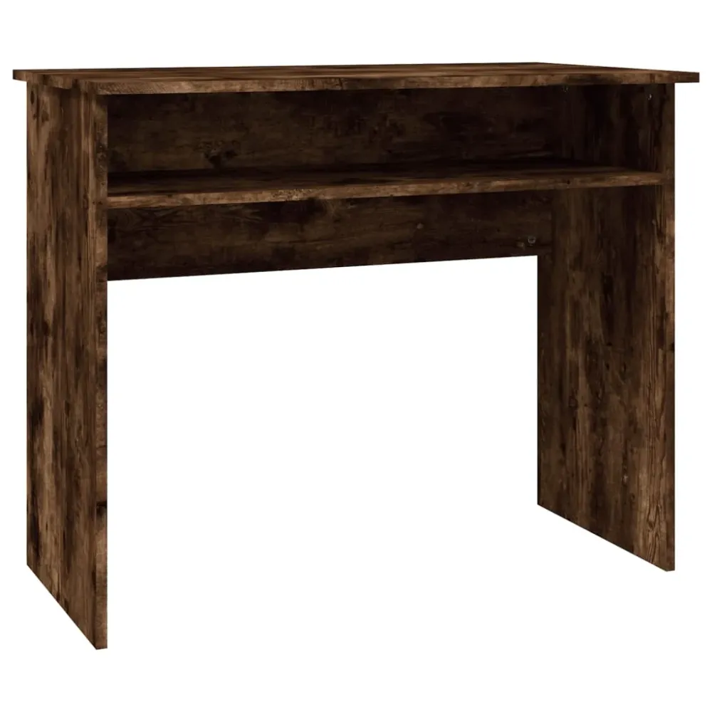 Bureau pour ordinateur Bureau table poste de travail meuble d'ordinateur informatique étude chêne fumé 90 x 50 x 74 cm boi...