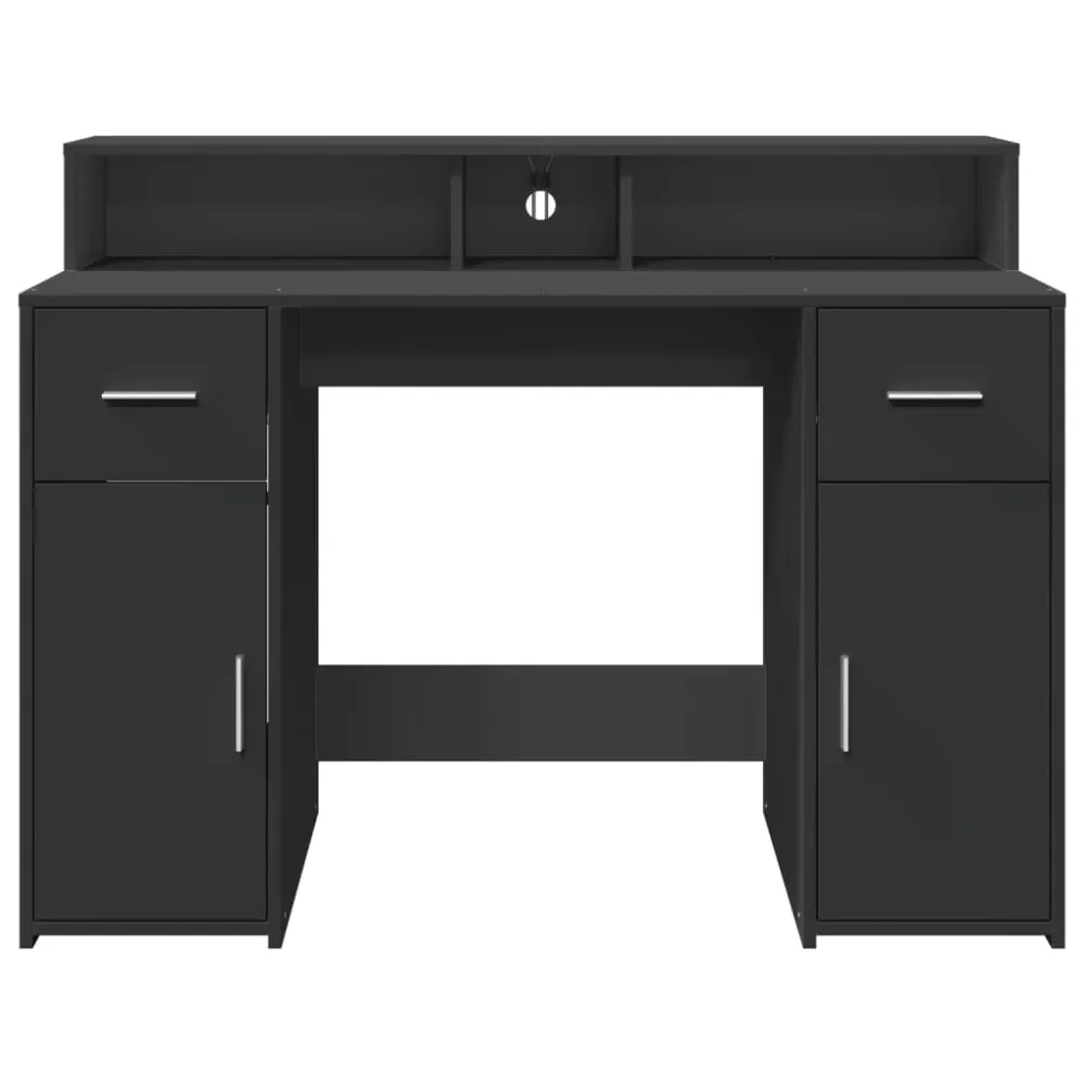 Bureau Professionnel Bureau table poste de travail meuble d'ordinateur informatique étude avec lumières LED 120 x 55 x 91...