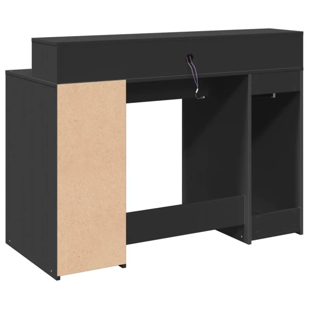 Bureau Professionnel Bureau table poste de travail meuble d'ordinateur informatique étude avec lumières LED 120 x 55 x 91...