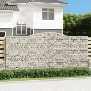 Bureau Professionnel Paniers à gabions arqués 15 pièces 400x50x180/200 cm Fer galvanisé