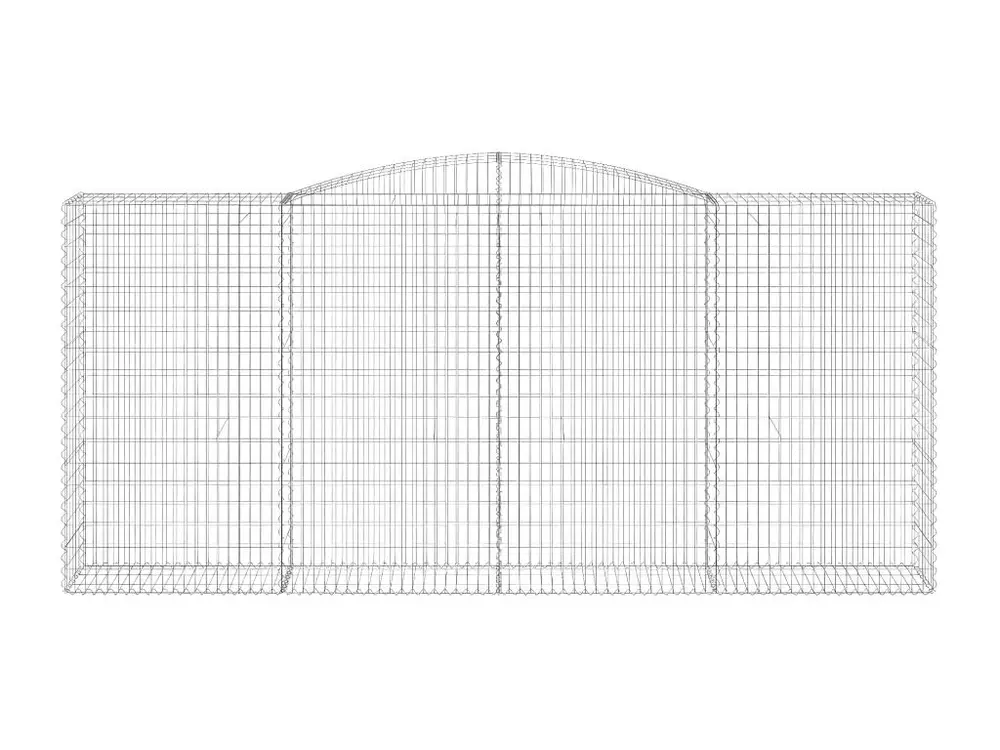 Bureau Professionnel Paniers à gabions arqués 15 pièces 400x50x180/200 cm Fer galvanisé
