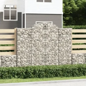Bureau Professionnel Paniers à gabions arqués 15 pièces 200x50x160/180 cm Fer galvanisé