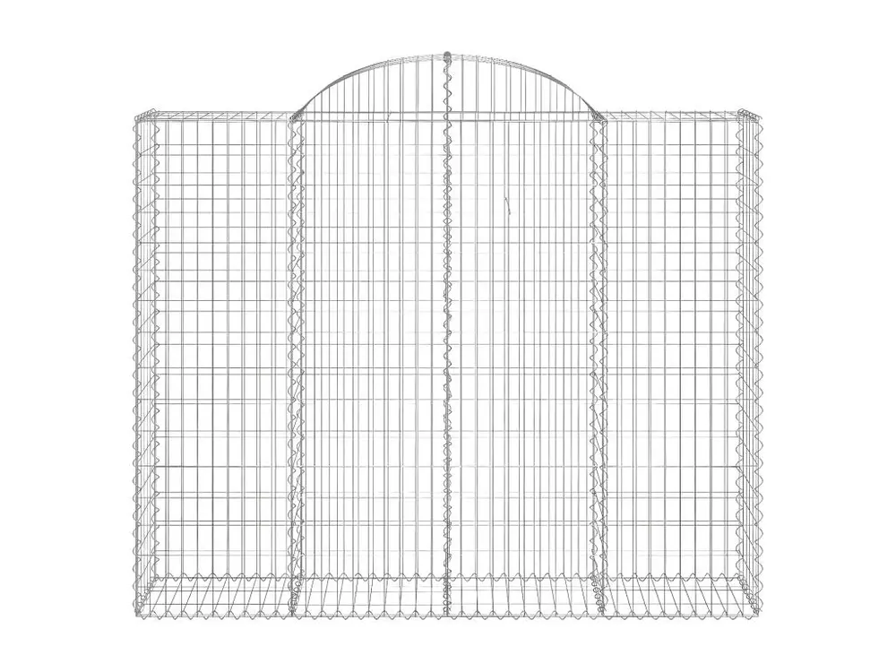 Bureau Professionnel Paniers à gabions arqués 15 pièces 200x50x160/180 cm Fer galvanisé