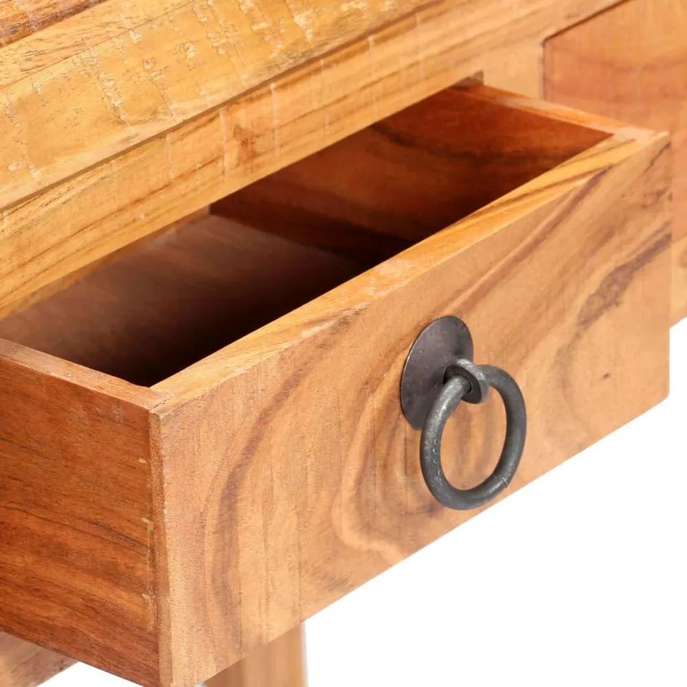 Bureau table meuble travail informatique 90 cm bois d'acacia massif 0502104 en Mélaminé résistant