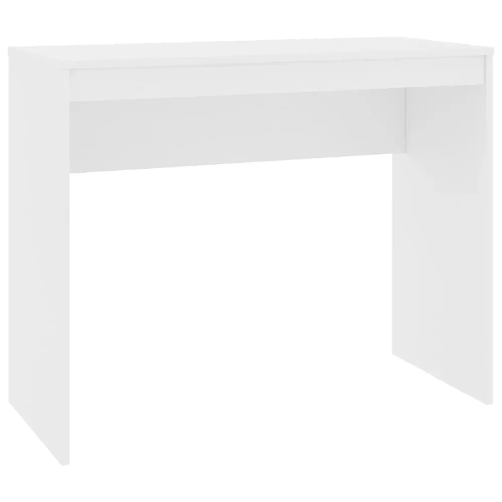 Bureau table poste de travail meuble d'ordinateur informatique étude 90 x 40 x 72 cm bois d'ingénierie blanc 02_0023527 Ha...