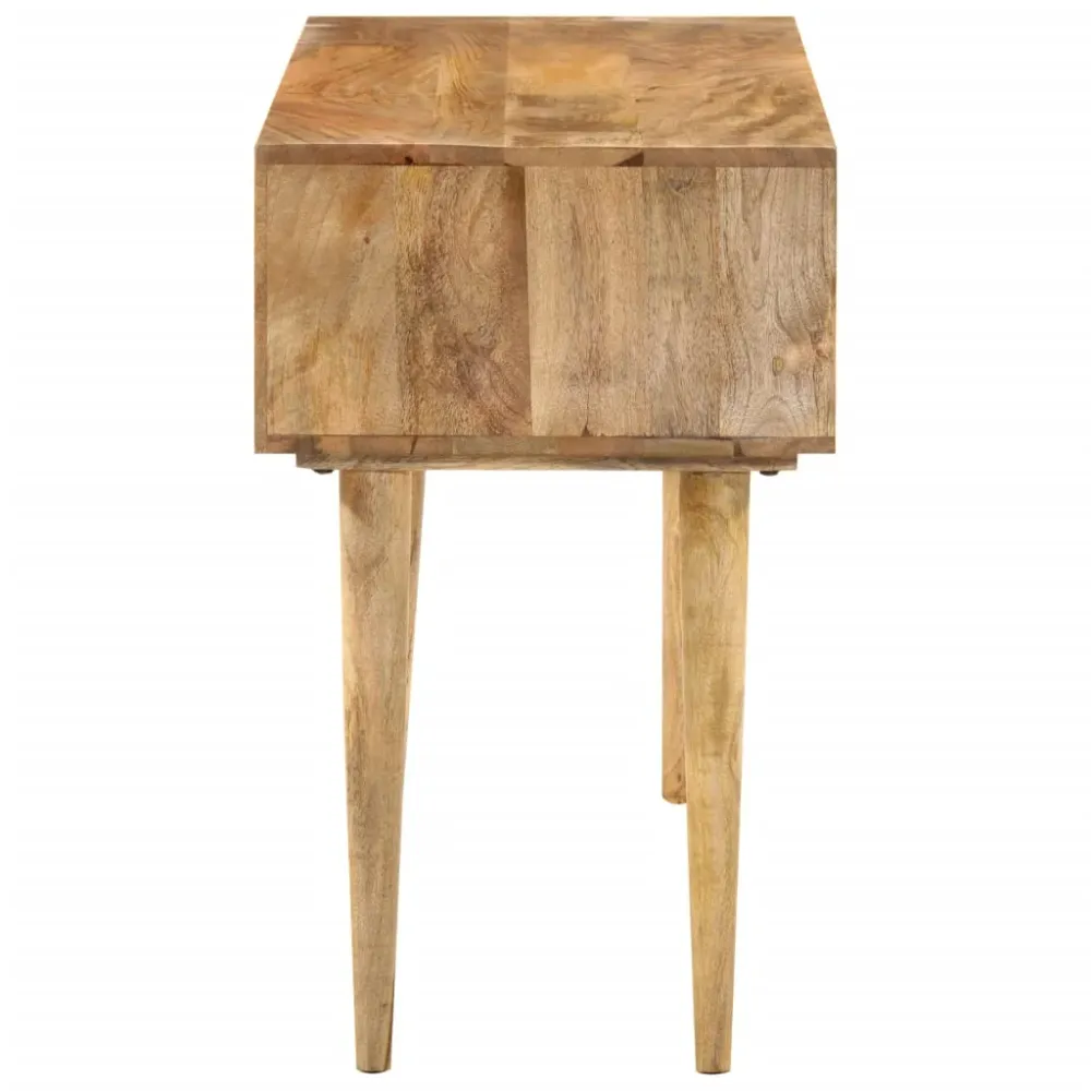 Bureau table poste de travail meuble d'ordinateur informatique étude avec tiroirs 110 x 47 x 76 cm bois de manguier robust...