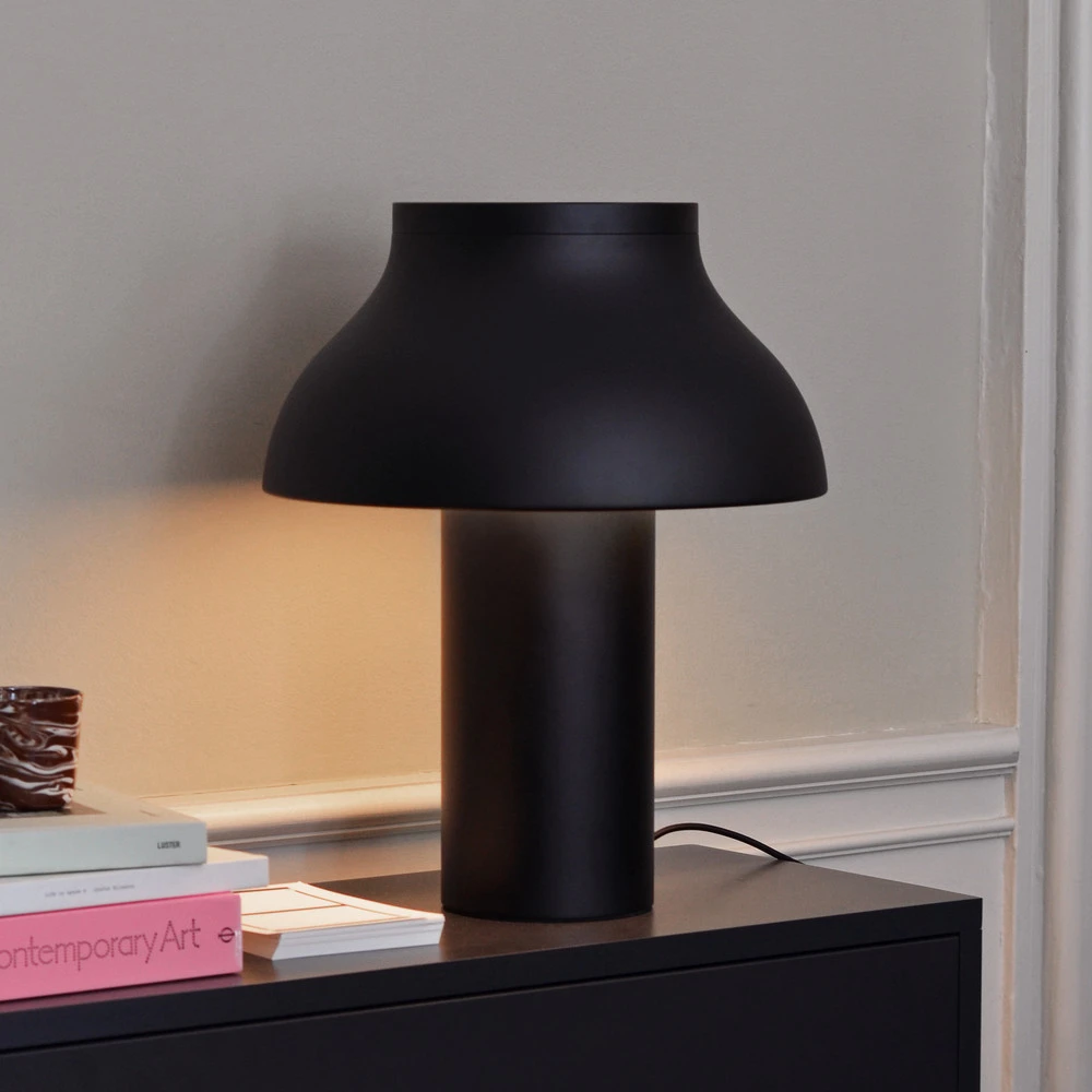 HAY PC lampe à poser aluminium, noir, hauteur 50 cm Assemblé et prêt à l'emploi