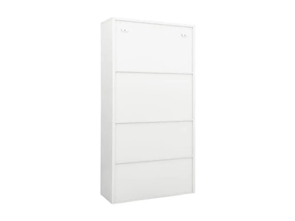 Meuble de Bureau Modulable Armoire de bureau Blanc 90x40x180 Acier 4