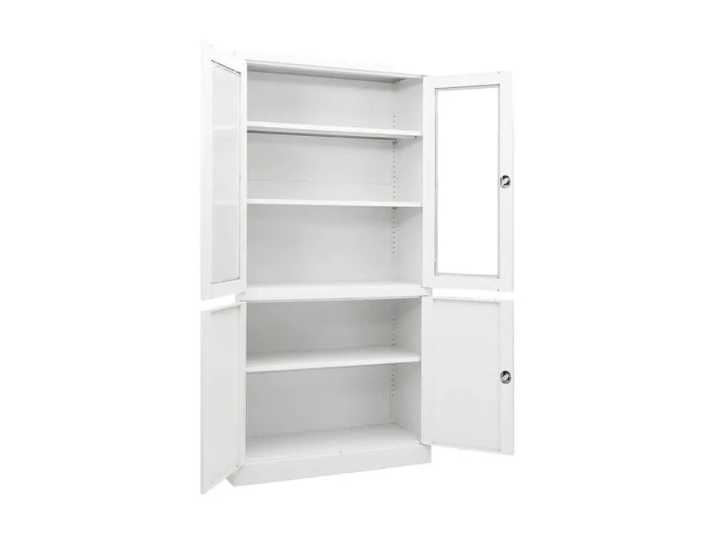 Meuble de Bureau Modulable Armoire de bureau Blanc 90x40x180 Acier 4