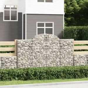 Paniers à gabions arqués 9 pièces 200x30x120/140 cm Fer galvanisé en Mélaminé résistant