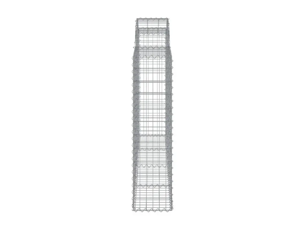 Paniers à gabions arqués 9 pièces 200x30x120/140 cm Fer galvanisé en Mélaminé résistant