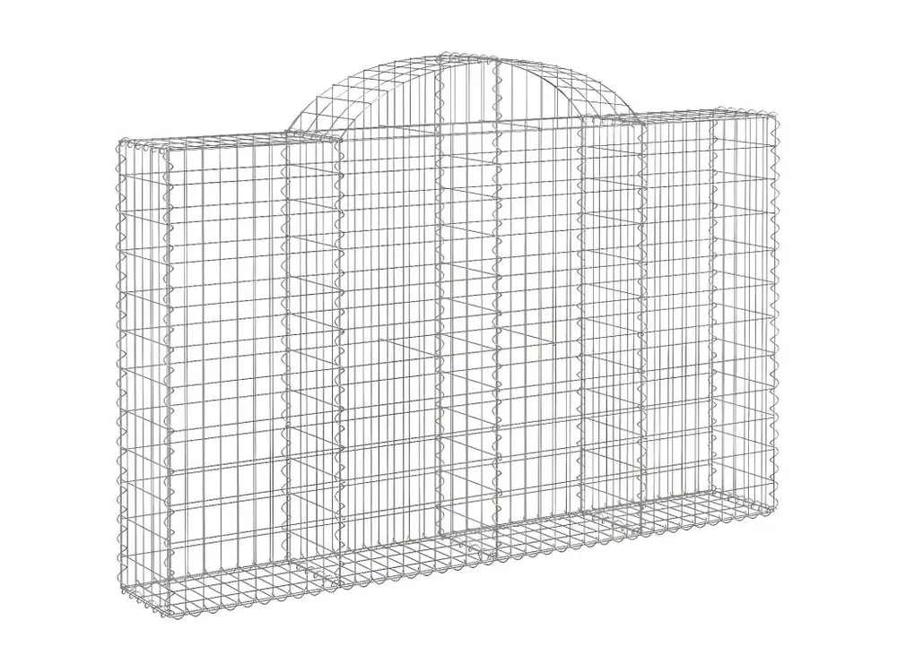 Paniers à gabions arqués 9 pièces 200x30x120/140 cm Fer galvanisé en Mélaminé résistant